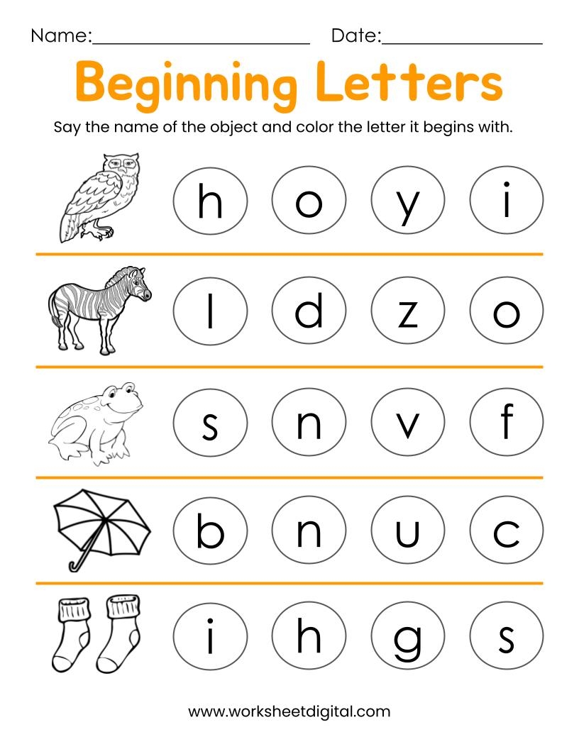How To Use Fun Worksheets On Beginning Sounds