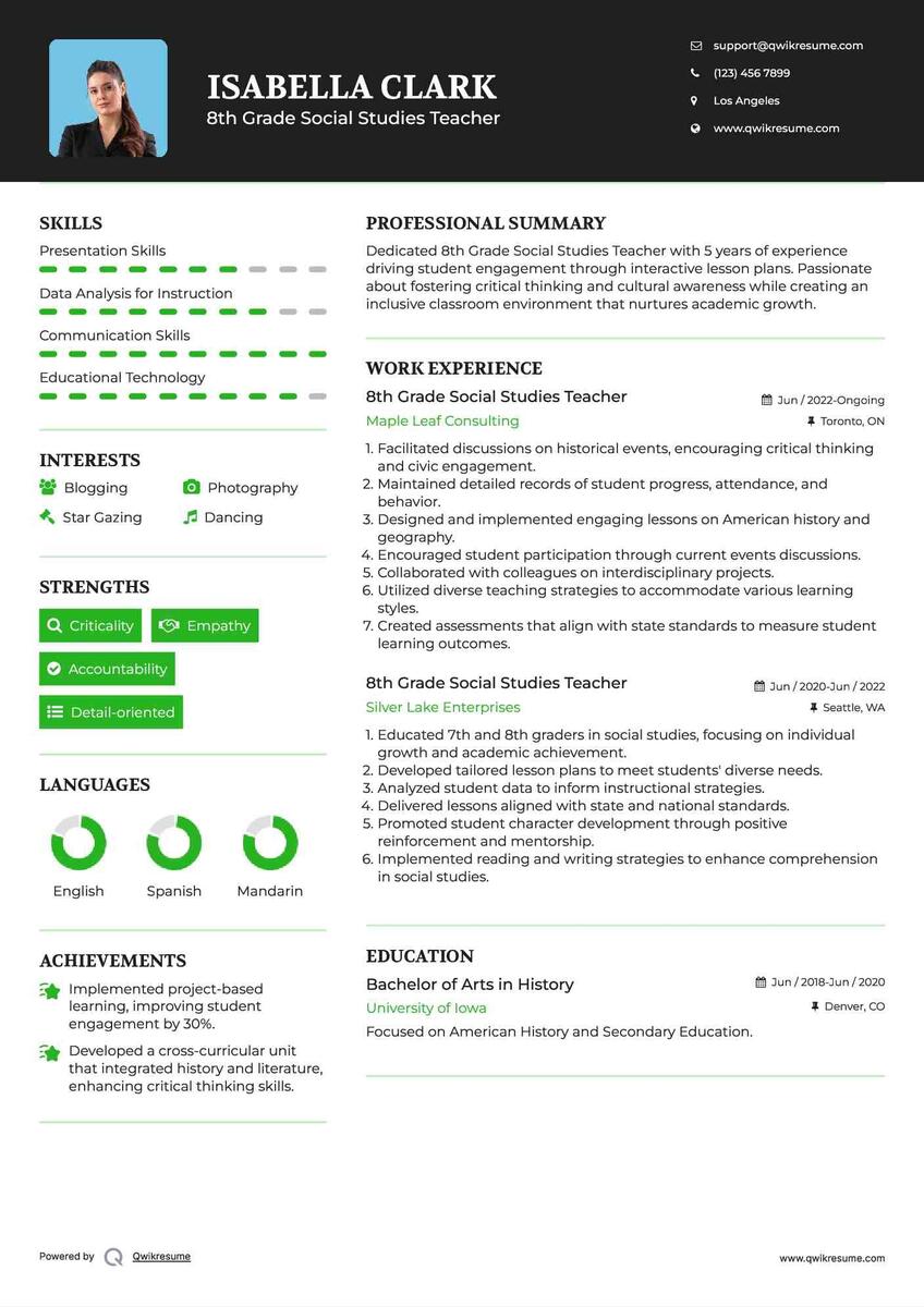 10 Social Studies Teacher Resume Samples Templates For 2025 10 Social Studies Teacher Resume Samples Templates For 2025