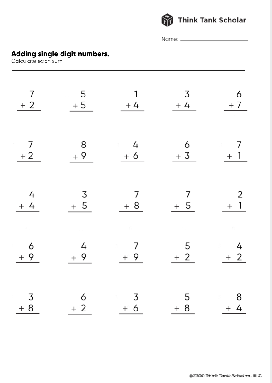 100 Single Digit Addition Questions With Some Regrouping A Worksheets Library 100 Single Digit Addition Questions With Some Regrouping A Worksheets Library
