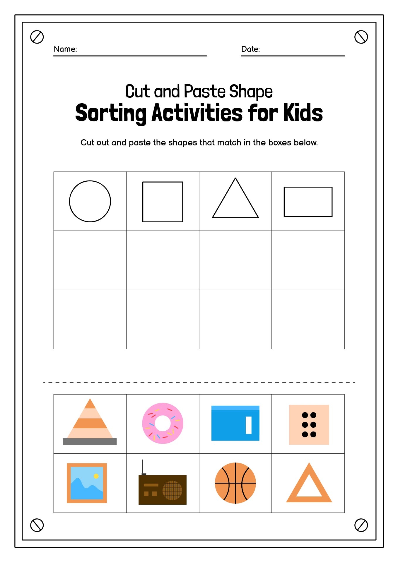Buy Cut And Paste Shape Worksheet Online In India Etsy