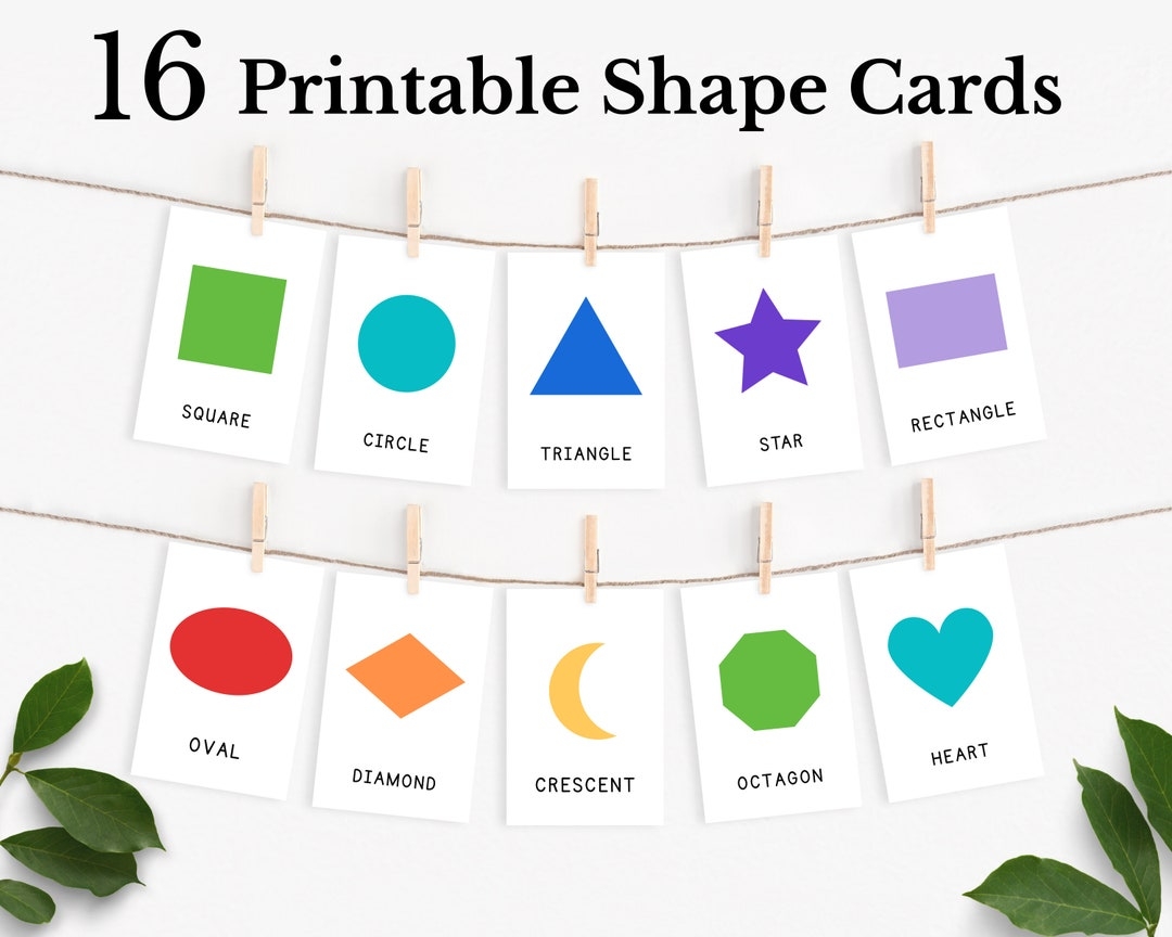 Montessori Geometric Shapes 3 Part Cards And Control Chart Homeschool Preschool Printable Materials Etsy