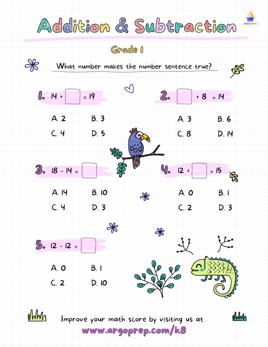 1st Grade Subtract 2 Digit Numbers No Regrouping Worksheets For Free ArgoPrep
