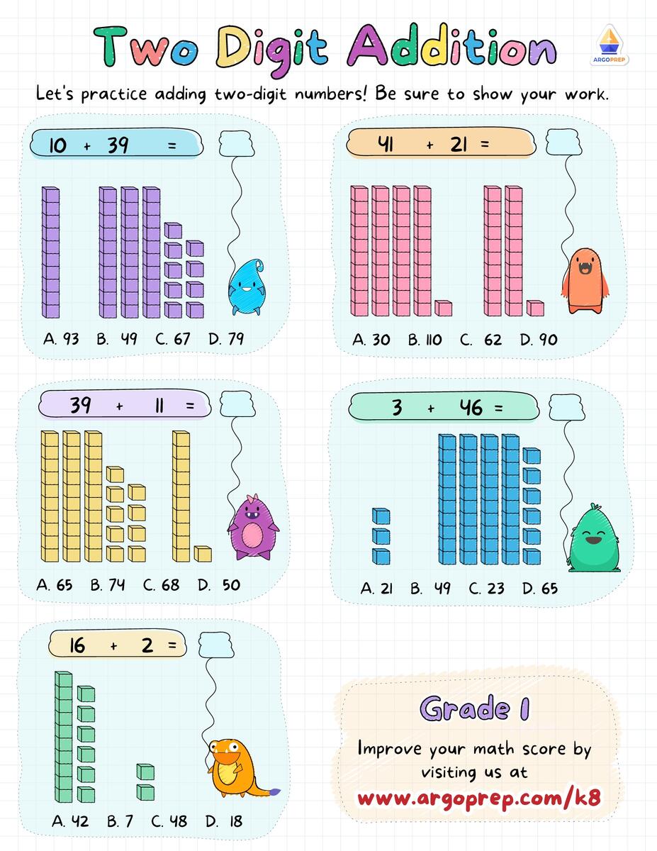 Addition Worksheets Printable Addition And Subtraction Worksheets Math Worksheets For Kids Math Worksheets For 1st Grade Etsy