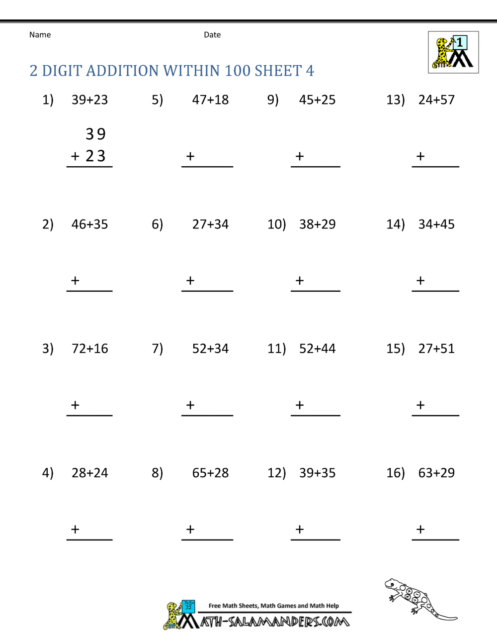 10 Printable Two Digit Addition Worksheets Double Digit Addition Worksheets 1st Grade 2nd Grade Made By Teachers