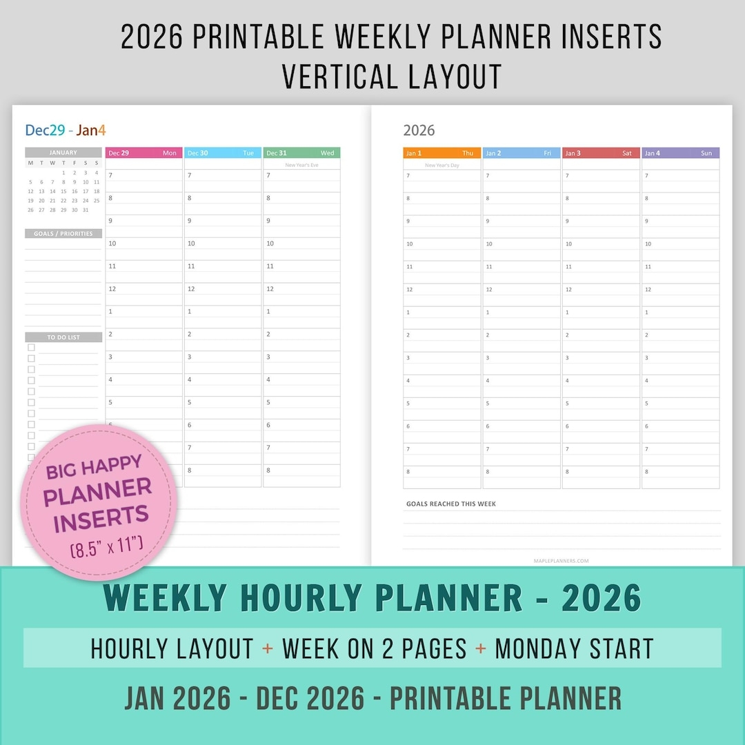 Free Printable 2026 Weekly Calendars For Easy Planning Free Printables Lettering SVG Files Tools Apps