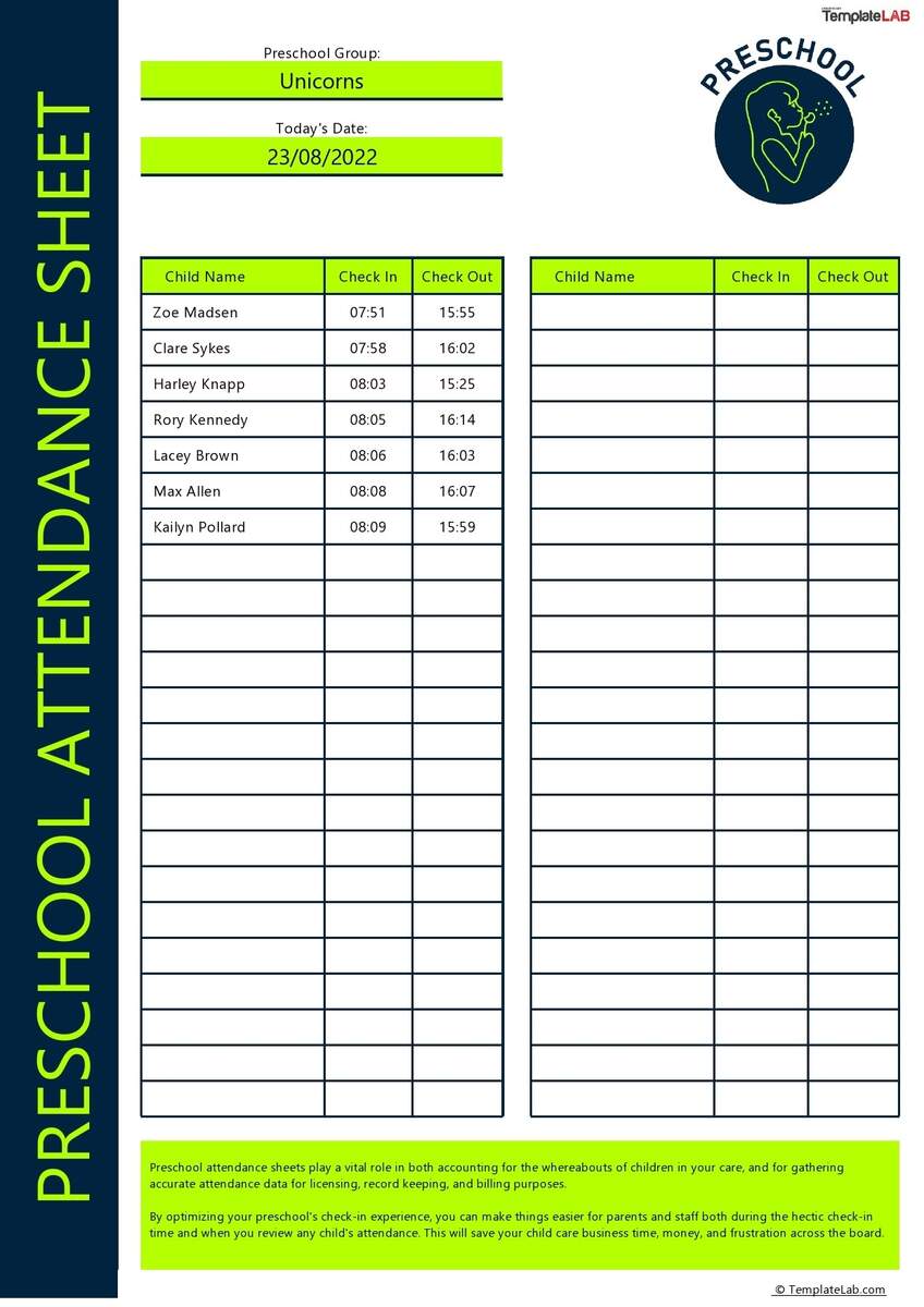 23 Free Printable Attendance Sheet Templates Word Excel 23 Free Printable Attendance Sheet Templates Word Excel