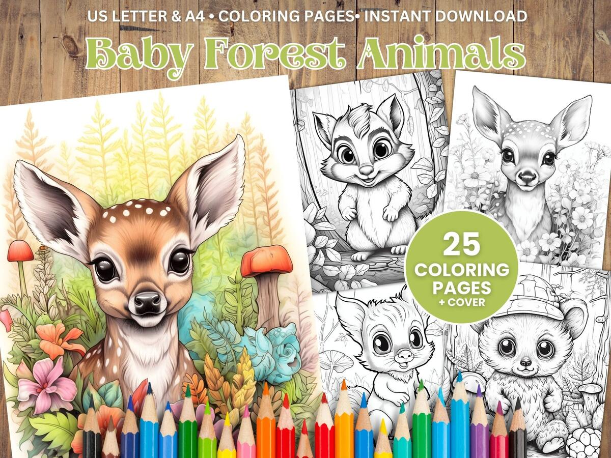 25 Cute Baby Forest Animals Coloring Page Book Adults Kids Grayscale Coloring Instant Download Printable A4 US Letter PDF Etsy 25 Cute Baby Forest Animals Coloring Page Book Adults Kids Grayscale Coloring Instant Download Printable A4 US Letter PDF Etsy