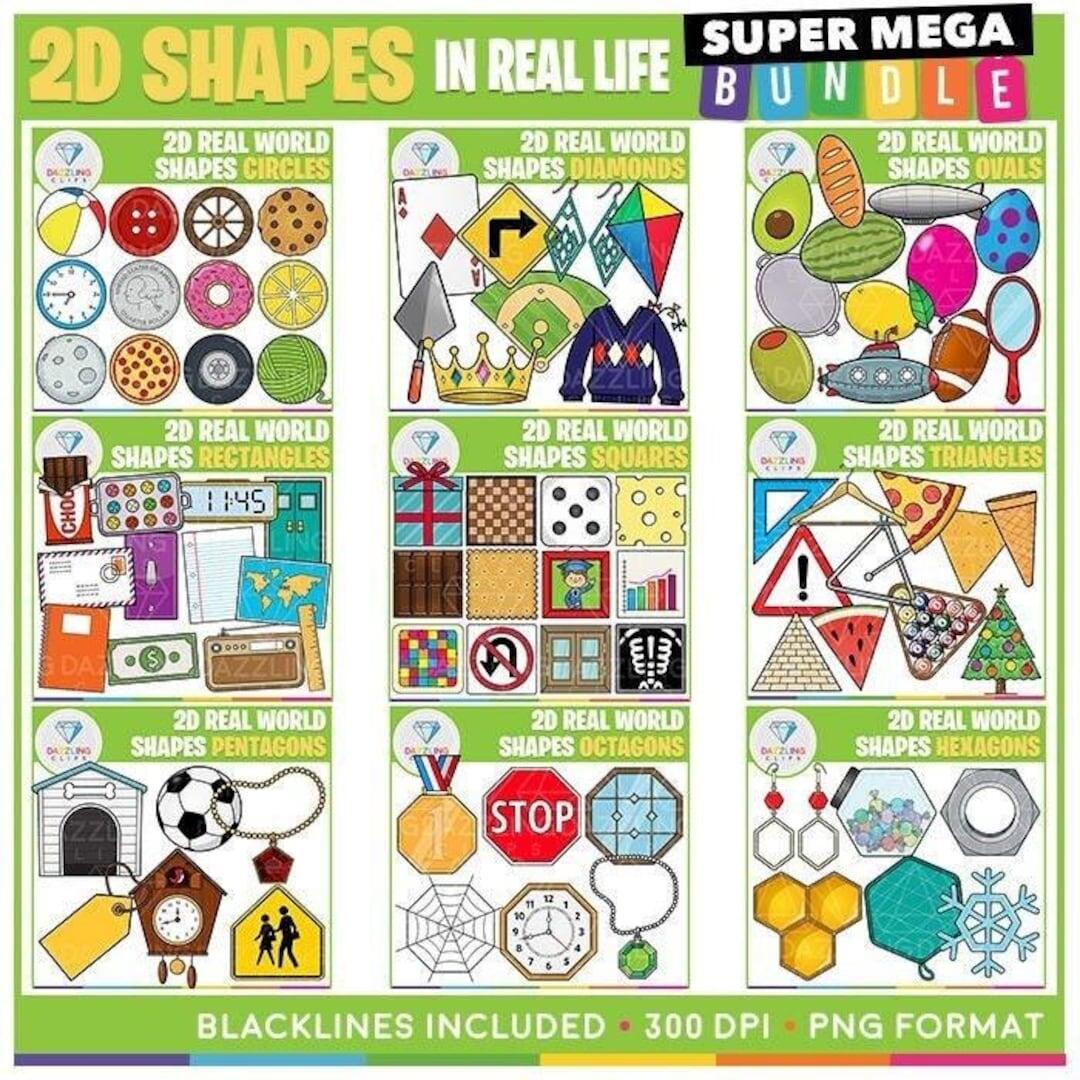 2D Shapes In Real Life Clipart Bundle Digital Download Etsy