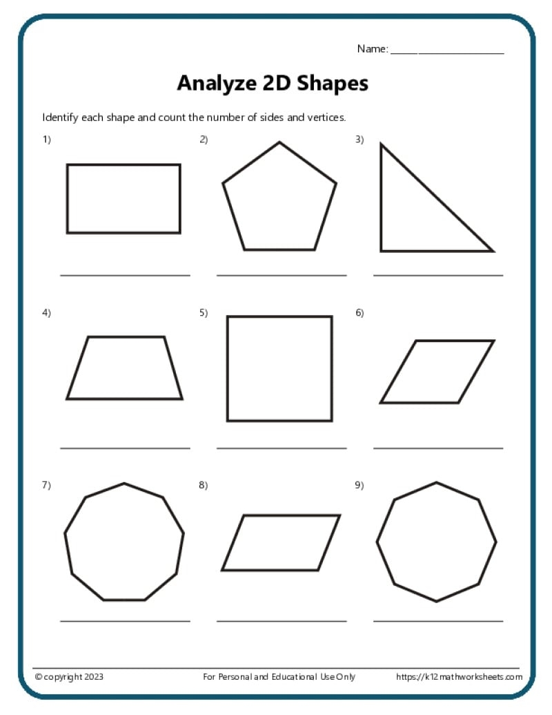 2nd Grade Geometry Worksheets 2d Shapes Worksheets 2nd Grade