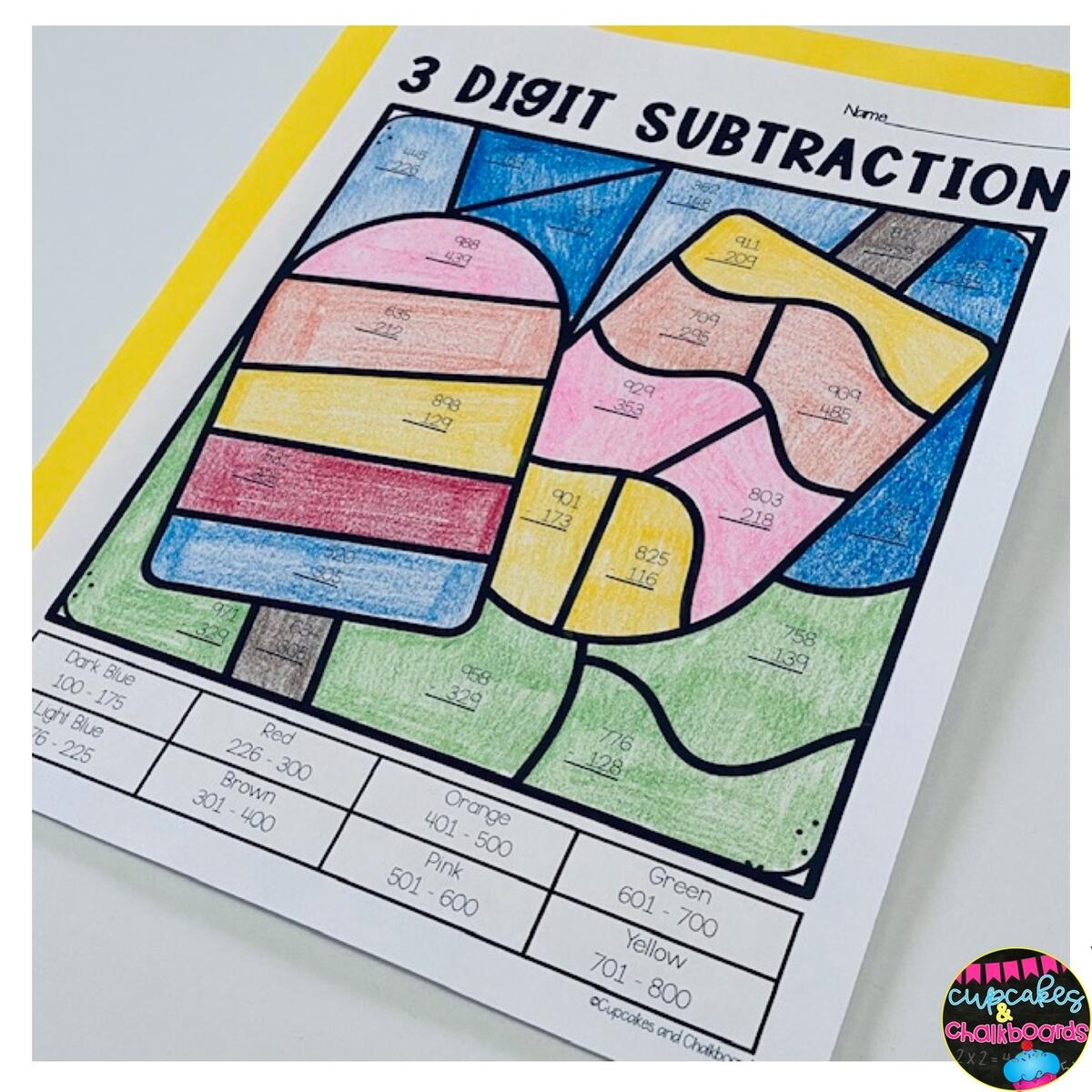 Subtraction Color By Number Superstar Worksheets
