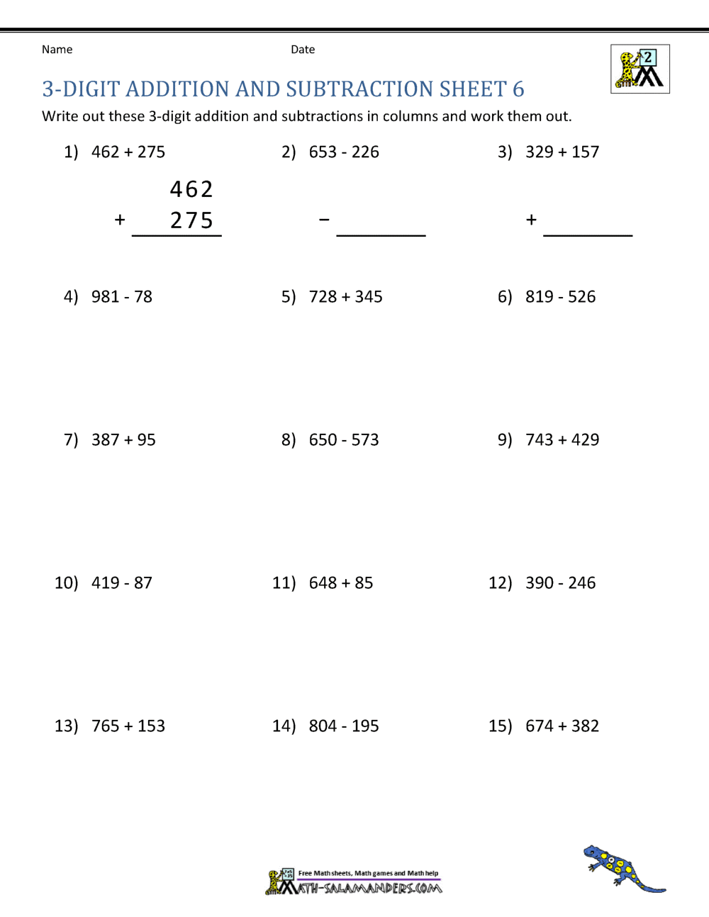 3 Digit Addition And Subtraction Worksheets 3 Digit Addition And Subtraction Worksheets SET3 Ocean Theme Math Worksheets Printable Etsy