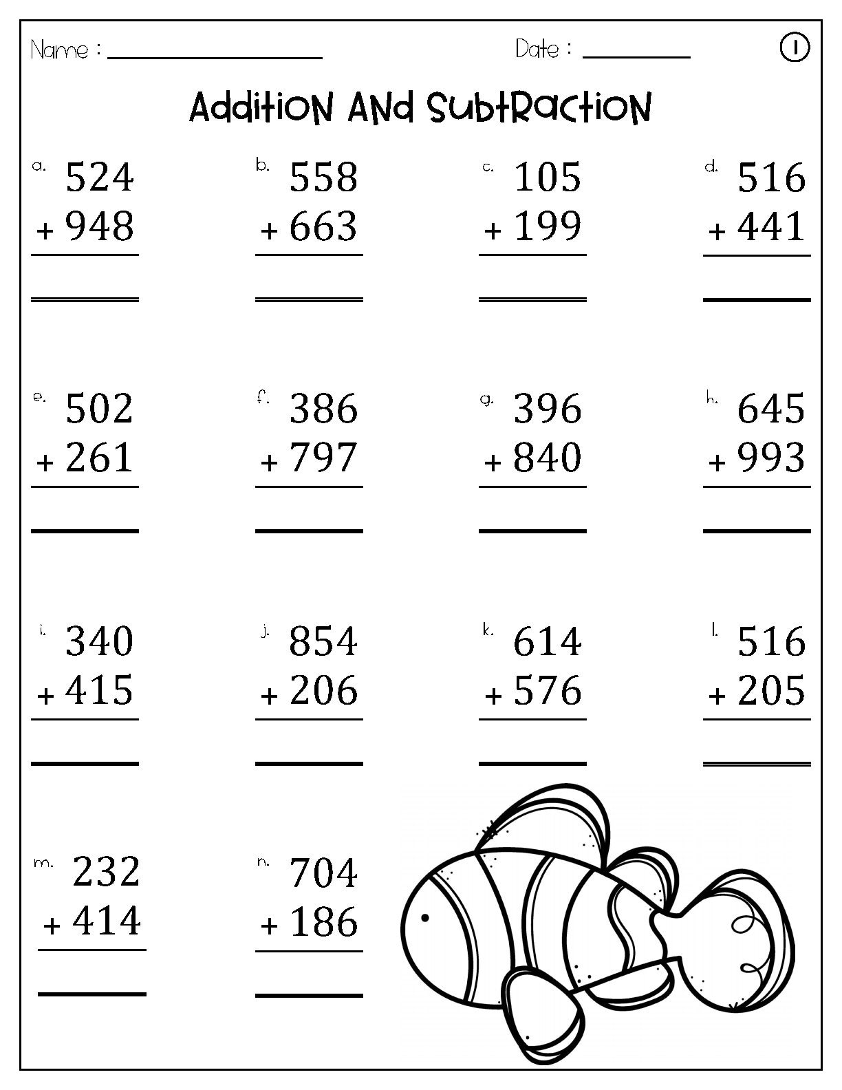 3 Digit Addition And Subtraction Worksheets SET3 Ocean Theme Math Worksheets Printable Etsy 3 Digit Addition And Subtraction Worksheets SET3 Ocean Theme Math Worksheets Printable Etsy
