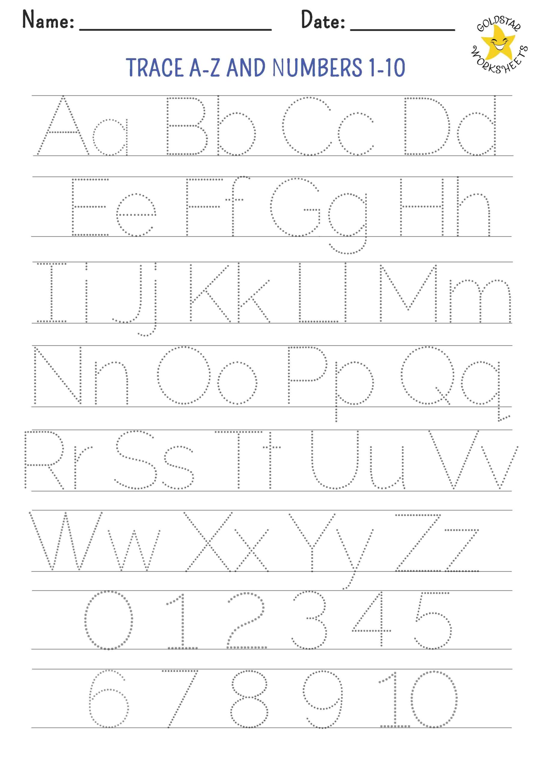 Letter Tracing Alphabet Worksheet For Kindergarten And Preschool Kids For Handwriting Practice And Educational Activities In A Printable Page Stock Vector Image Art Alamy