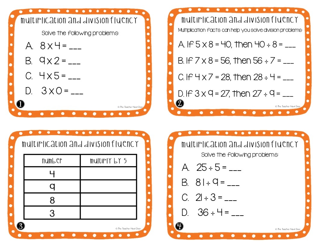 Division Worksheets 3rd Grade