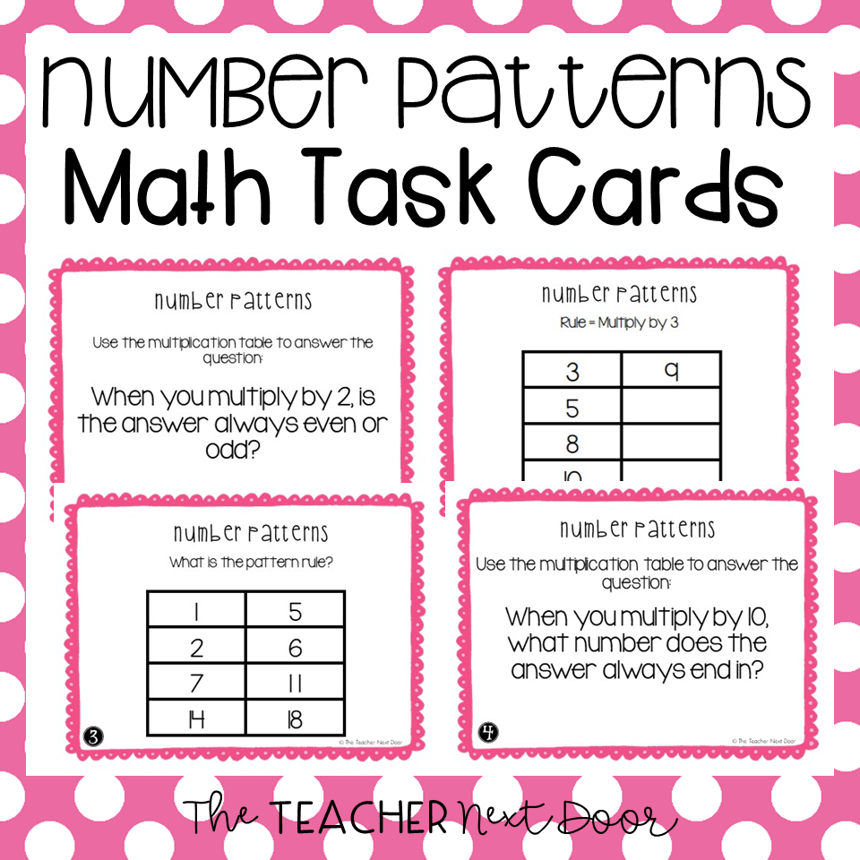 3rd Grade Number Patterns Math Task Cards Number Patterns Math Center The Teacher Next Door 3rd Grade Number Patterns Math Task Cards Number Patterns Math Center The Teacher Next Door