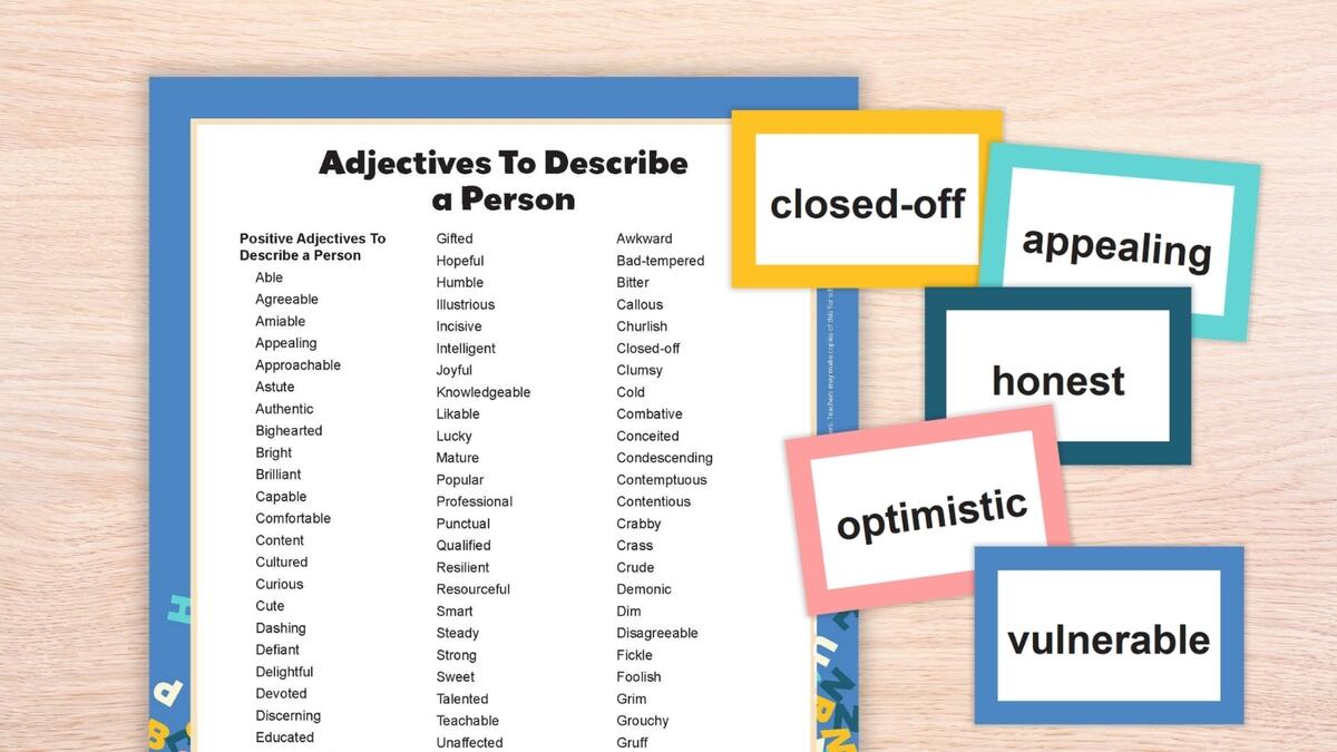 400 Eloquent Adjectives To Describe A Person Free Printables