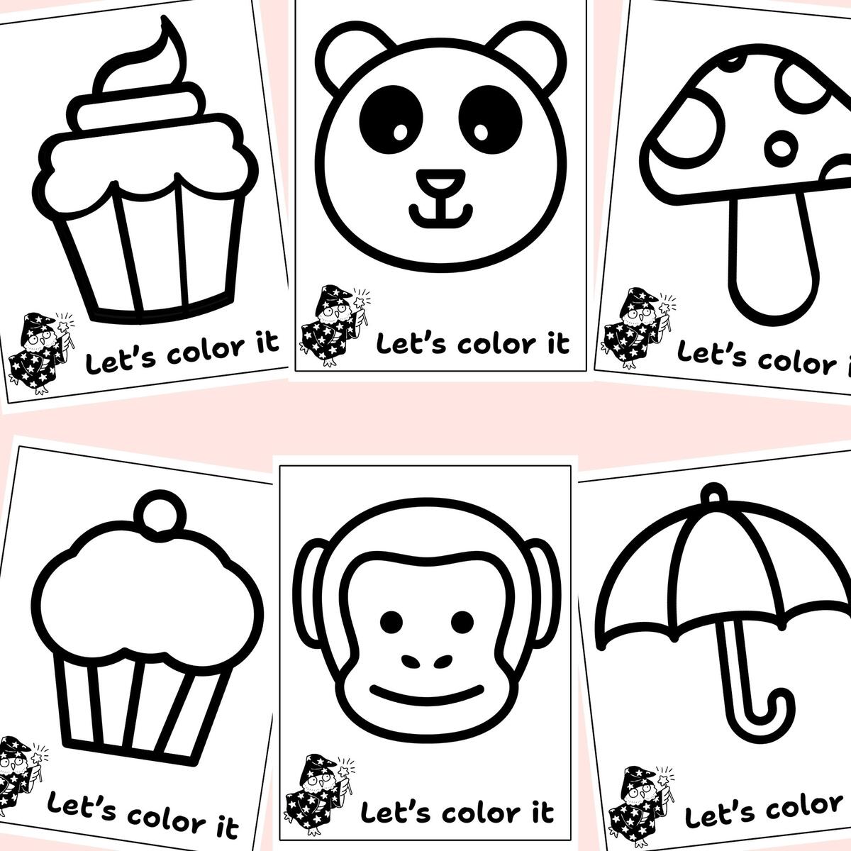 45 Super Easy Coloring Pages For Kids Printable Bold And Easy Designs Preschoolers Simple Coloring Pages For Toddlers Home School Prin Etsy