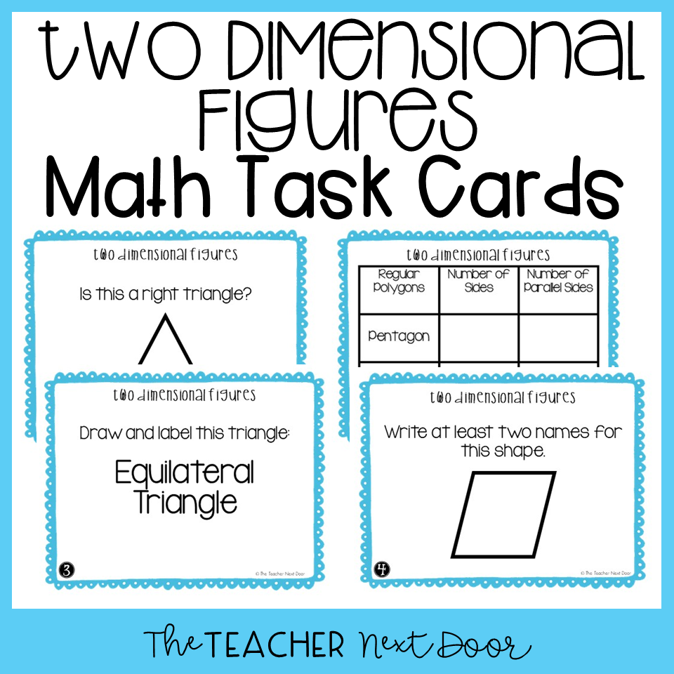 4th Grade Two Dimensional Figures Task Cards Two Dimensional Math Center The Teacher Next Door Angles As Geometric Shapes 4th Grade Task Cards 4 MD C 5 MagiCore