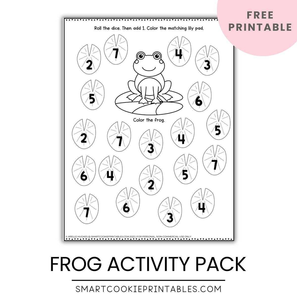 5 Free Preschool Frog Printables Smart Cookie Printables Frog Themed NO PREP Worksheets Writing Craft Activities Math ELA Spring Toad Classful
