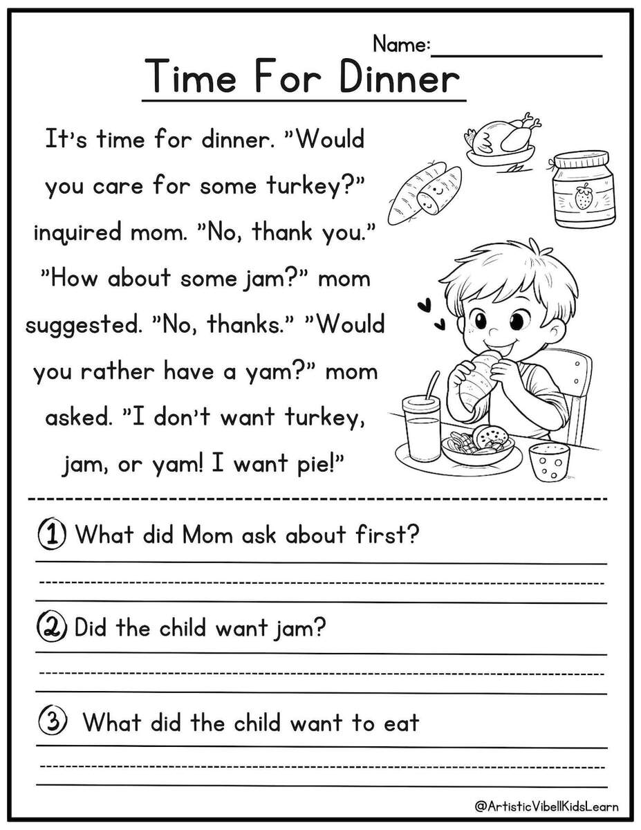 50 Kindergarten 1st Grade Reading Comprehension Passages Worksheets Sentences Reading Worksheet Fluency Worksheet English Learing Set 1 Etsy Free Reading Comprehension Worksheets For Back To School Kindergarten 1st Grade Kids Activities Blog