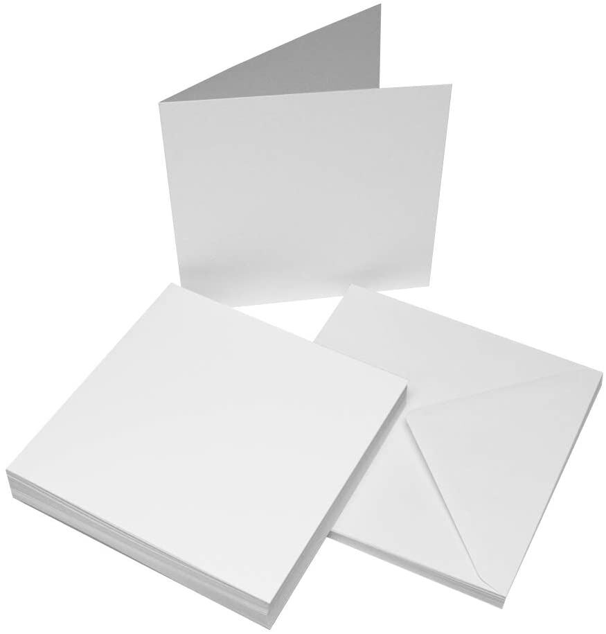 50 X 6 X 6 WHITE BLANK CARDS 250gsm ENVELOPES 100gsm CARD MAKING CRAFT 599 EBay
