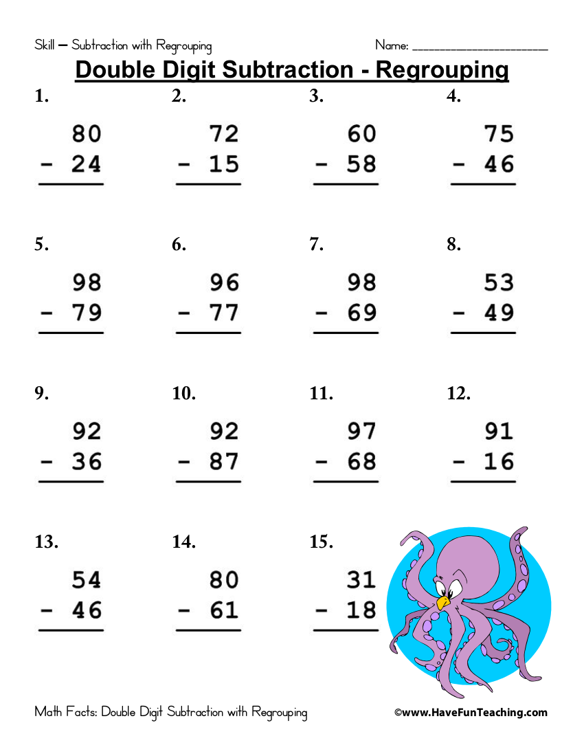 6 Subtraction Worksheet Examples To Download 6 Subtraction Worksheet Examples To Download