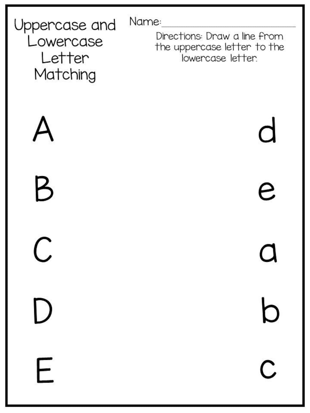 9 Printable Preschool Alphabet Worksheets Letter Recognition Worksheets And Activities Handwriting Etsy Denmark