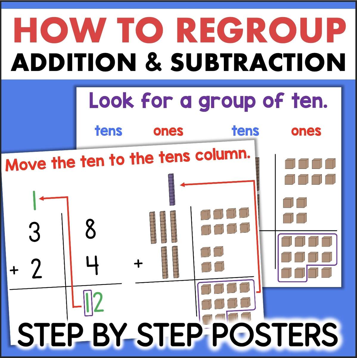 Addition And Subtraction With Regrouping Posters Made By Teachers