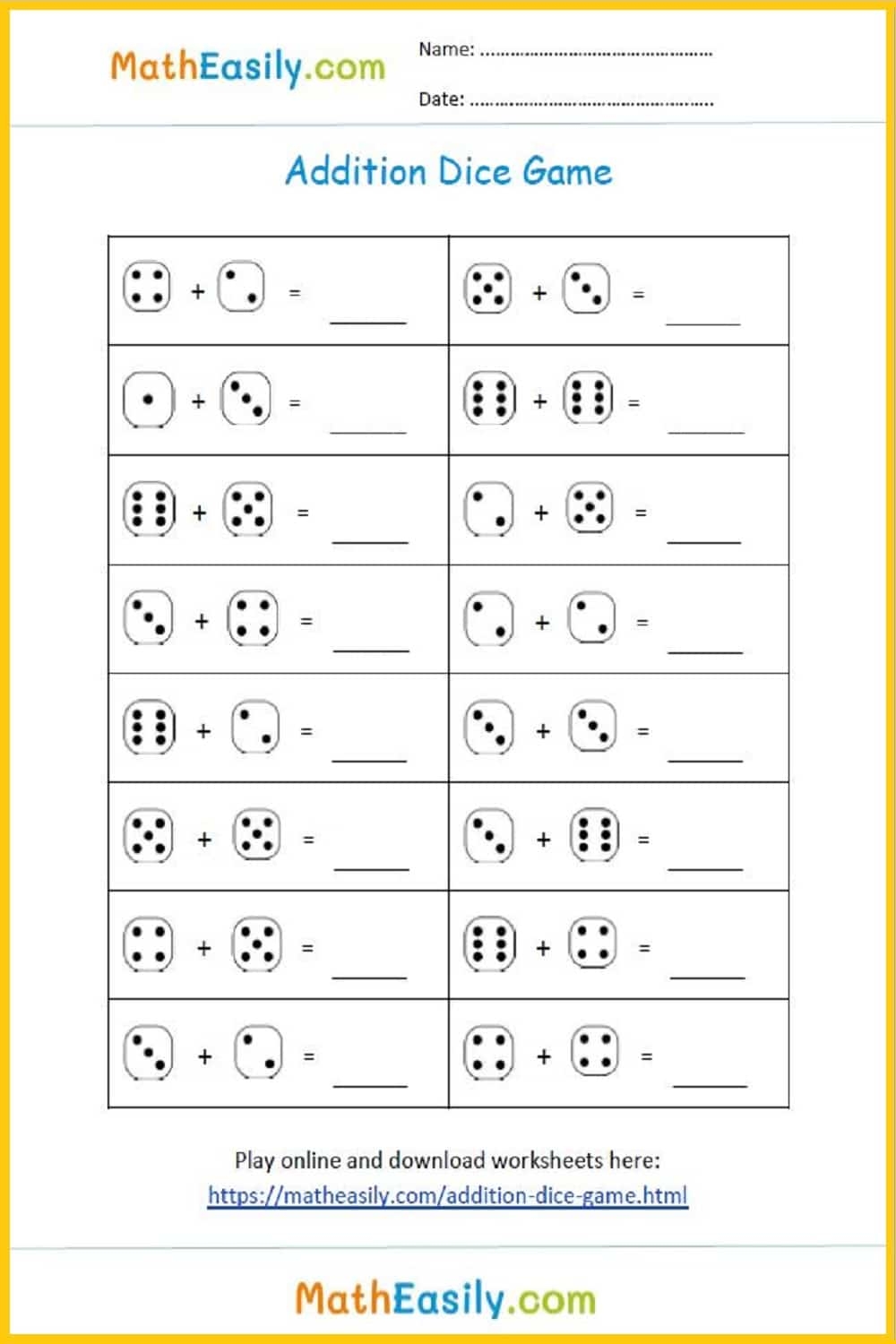 Connect Four Math Addition And Multiplication