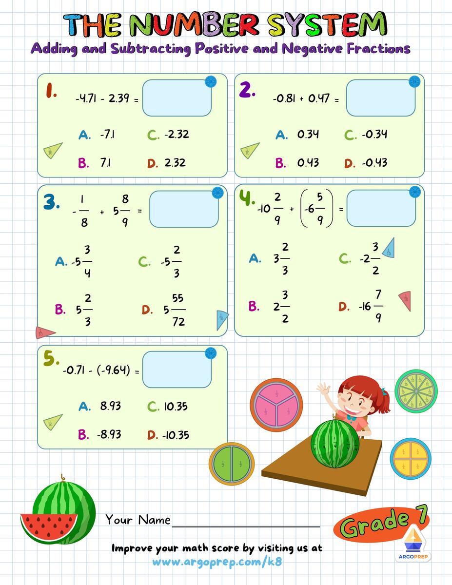Addition Subtraction Of Rational Numbers Worksheets Grade 7 ArgoPrep Adding And Subtracting Rational Numbers Worksheet Download