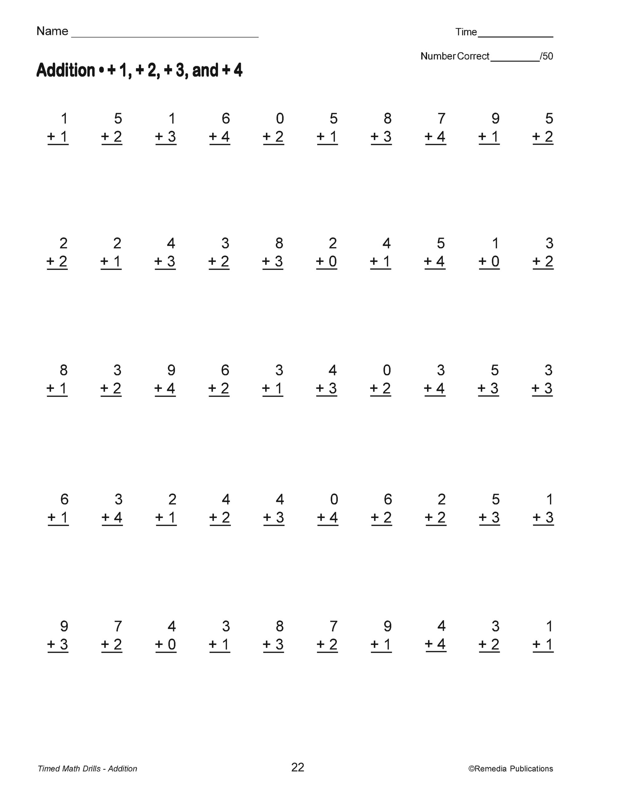 Addition Timed Math Drills Basic Math Facts Single Addend Progressing Classful Addition Timed Math Drills Basic Math Facts Single Addend Progressing Classful