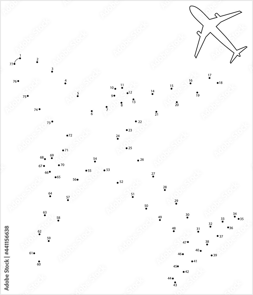 Airplane Icon Connect The Dots M 2106001 Stock Vector Adobe Stock