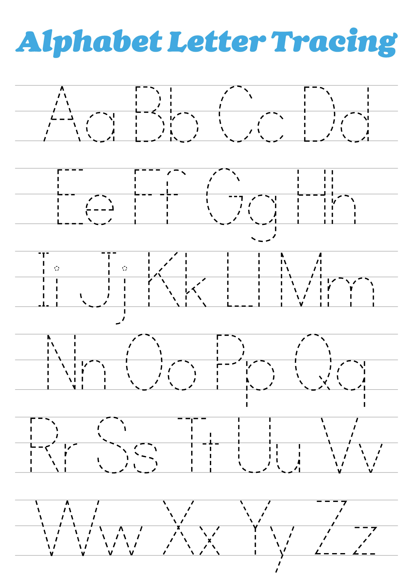 Alphabet Letter Tracing 20 Free PDF Printables Printablee