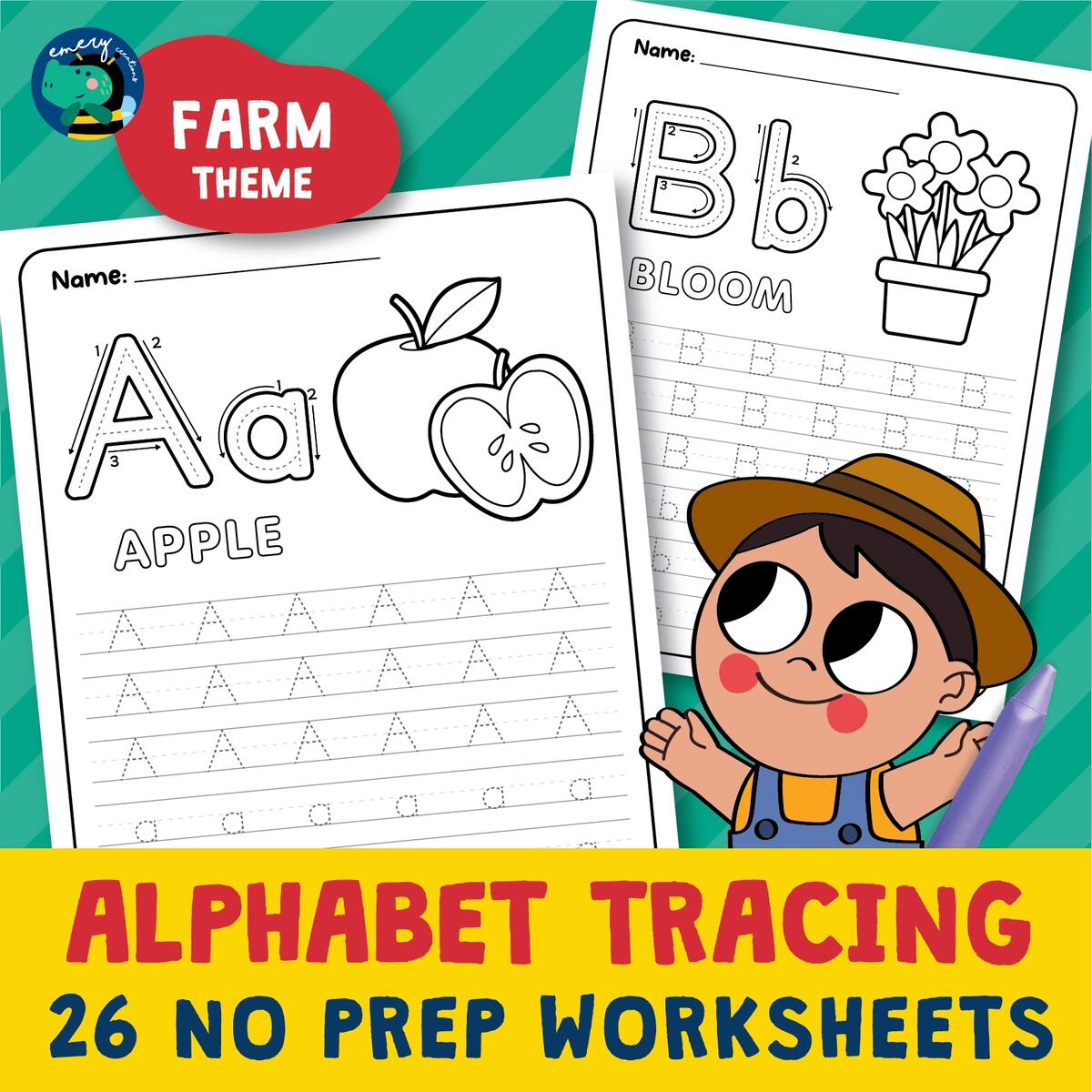 Alphabet Tracing Worksheets Farm Theme Made By Teachers Alphabet Tracing Worksheets Farm Theme Made By Teachers