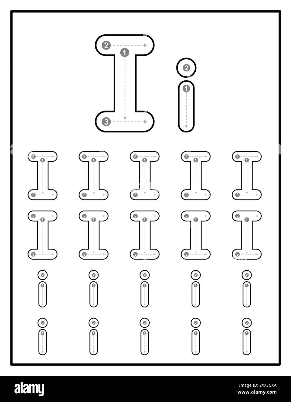 Alphabet Tracing Worksheets For Kids With Uppercase And Lowercase Letter Practice Pages Letter I Stock Vector Image Art Alamy Alphabet Tracing Worksheets For Kids With Uppercase And Lowercase Letter Practice Pages Letter I Stock Vector Image Art Alamy