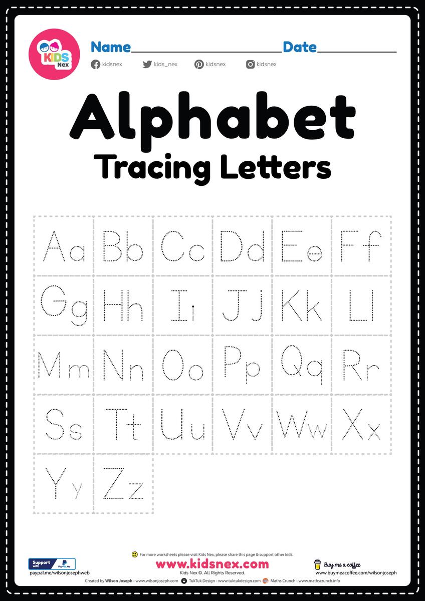 Alphabet Worksheets Tracing Letters Free Printable PDF Alphabet Worksheets Free Printables Doozy Moo