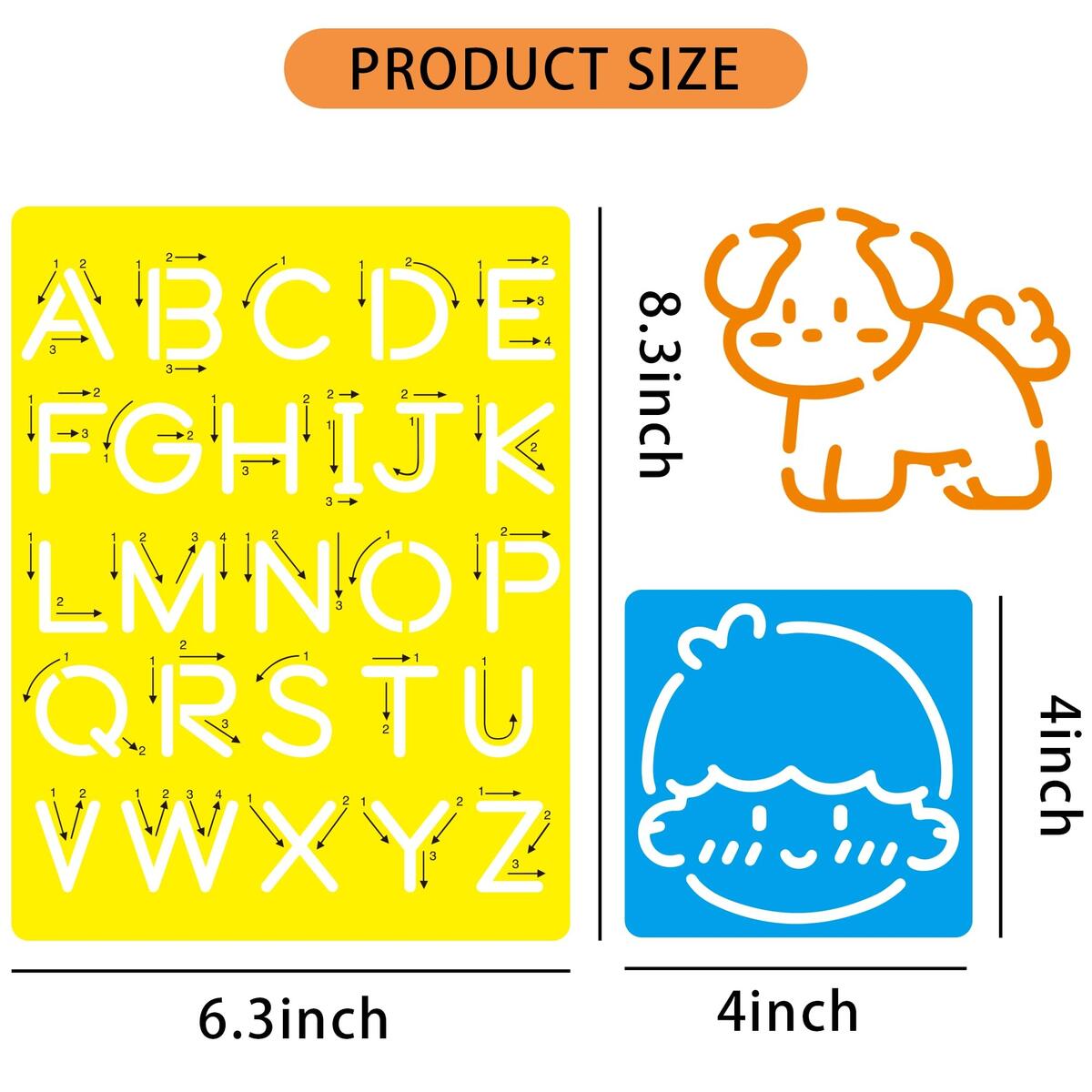 Amazon 18 PCS Letter Tracing Stencils For Kids Numbers Alphabet Colorful Stencil Mix Car Animal Stencils Writing Practice Kit Arts Crafts Sewing