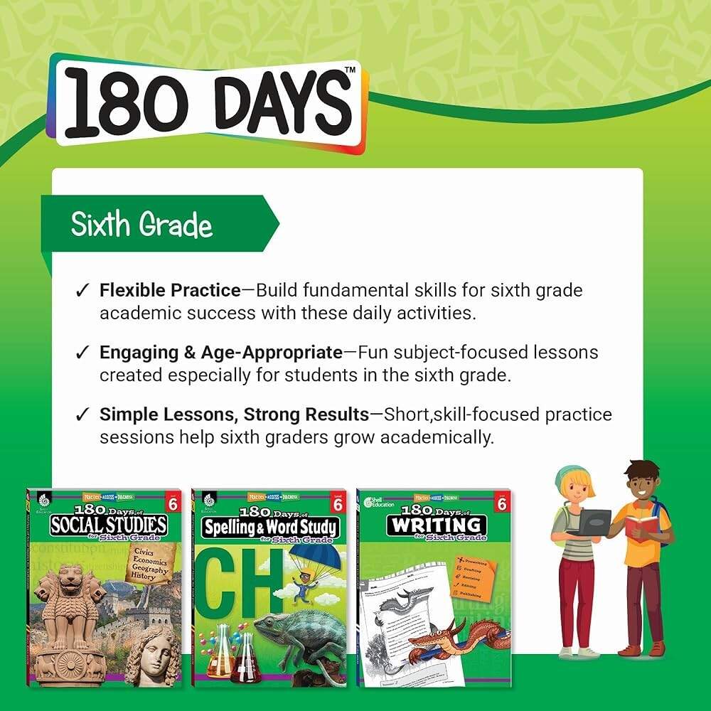 Amazon 180 Days Social Studies Civics For 6th Grade Practice Workbook For Classroom And Home Cool And Fun Practice Created By Teachers 9781425813987 N A Books