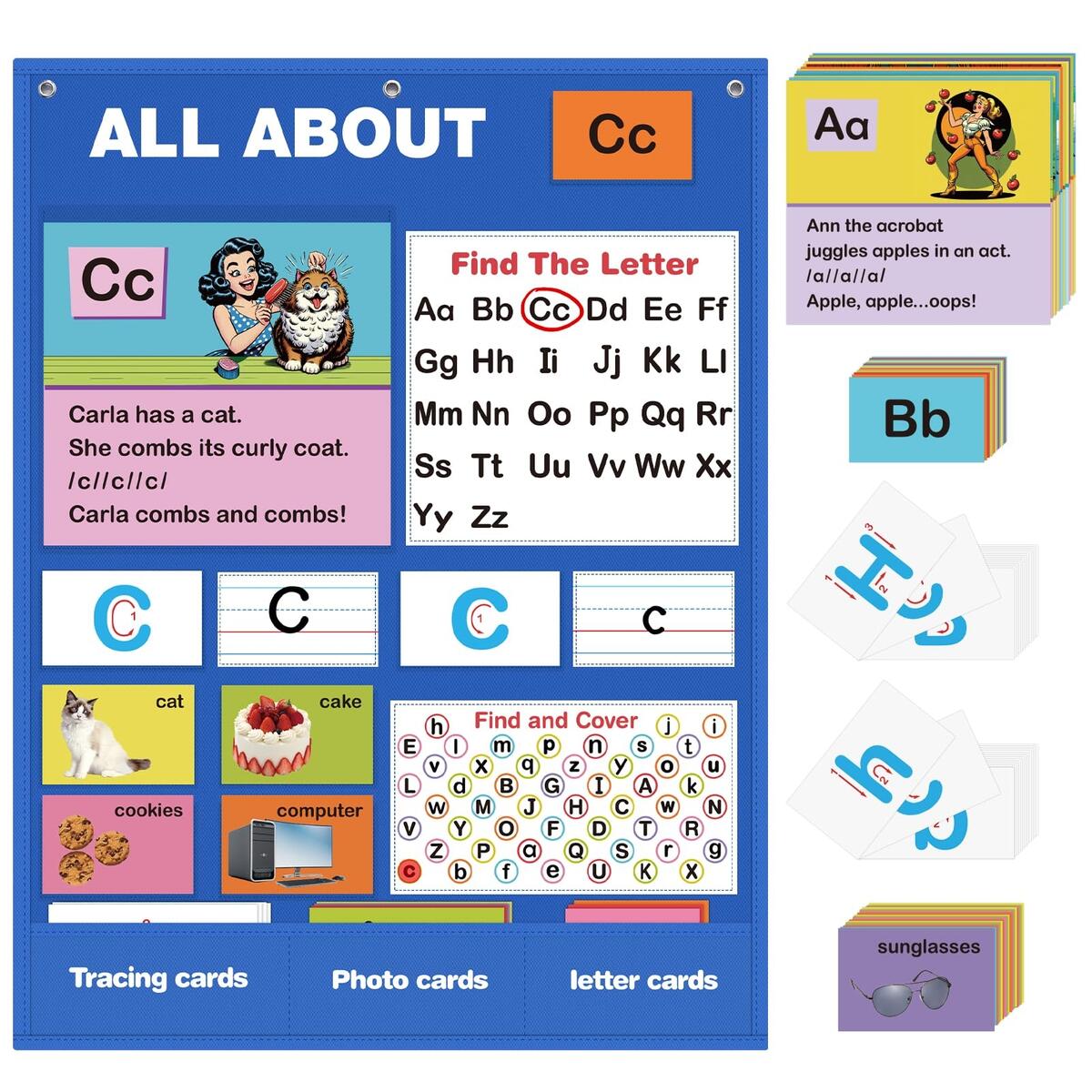 Amazon Alphabet Learning Pocket Chart Alphabet Wall Chart For Toddlers 1 3 Handwriting Practice Letter Tracing Circle Time Learning Center For Classroom Preschool Classroom Must Haves XL35x 27 Office Products