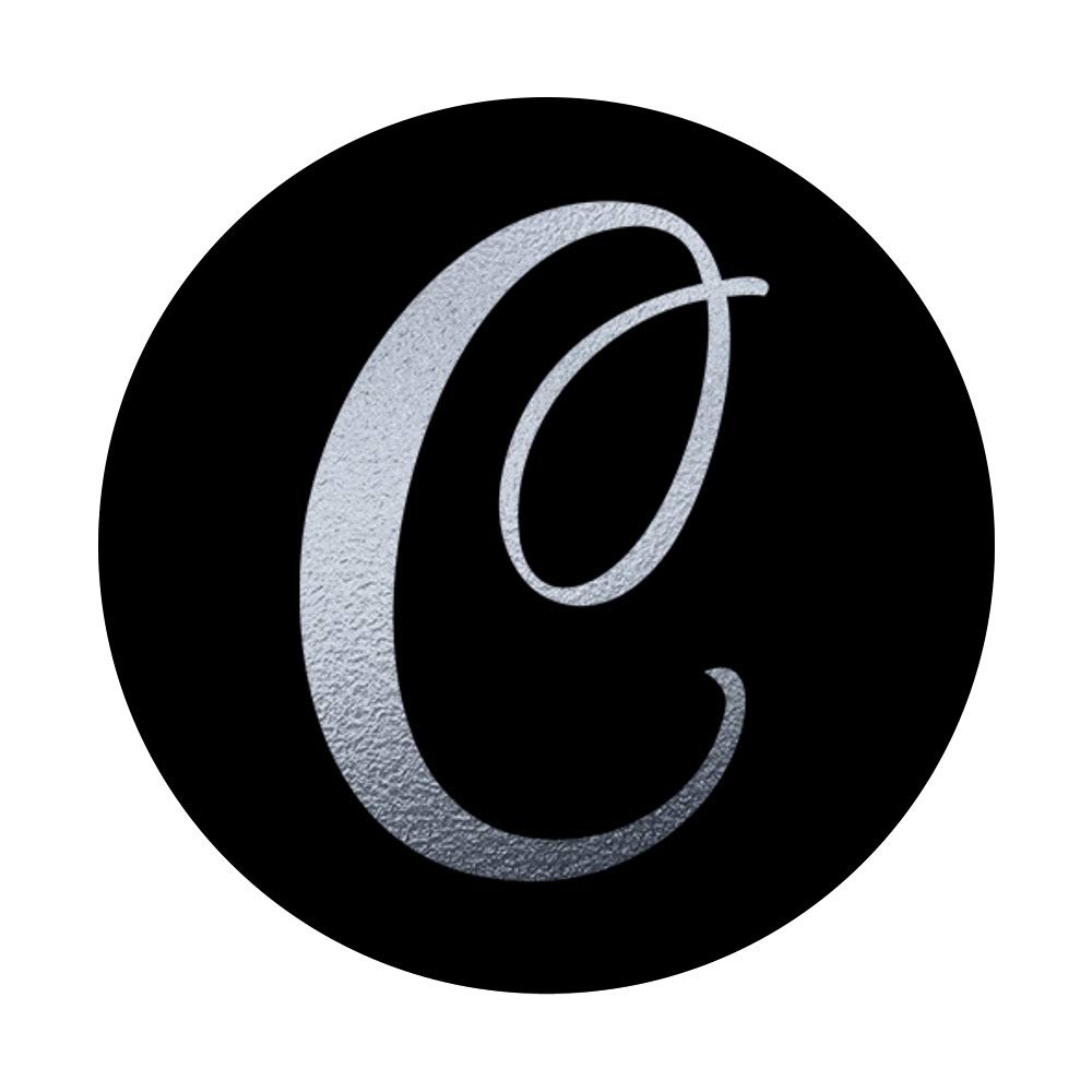Amazon C Monogram Elegant Capital Cursive Letter Gray Black Zx Cell Phones Accessories