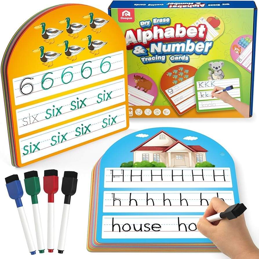 Amazon Coogam Handwriting Practice Copybook Write And Erase Alphabet Number Learning Materials Educational Tracing Letters For Pre K Homeschool Student Kids Age 3 6 Toys Games