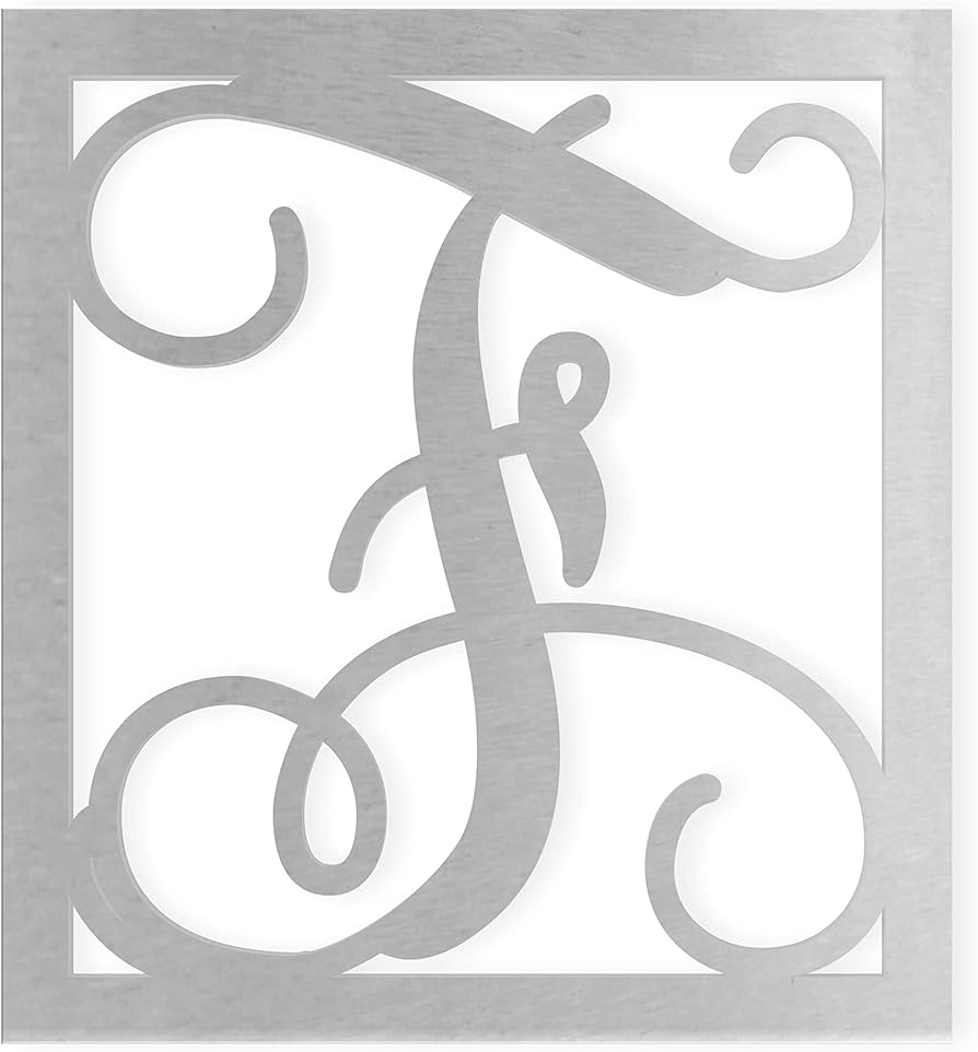 Amazon Metal Letter F Large Monogram Wall Hanging Cursive Indoor And Outdoor Use Home Kitchen