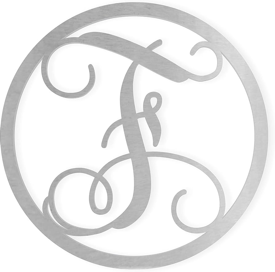 Amazon Jess And Jessica Metal Letter F Monogram Outdoor Wreath Wall Letters Hanging Door Sign Large For Wall Decor Metal Cursive Font Decor Wedding Font Home Kitchen