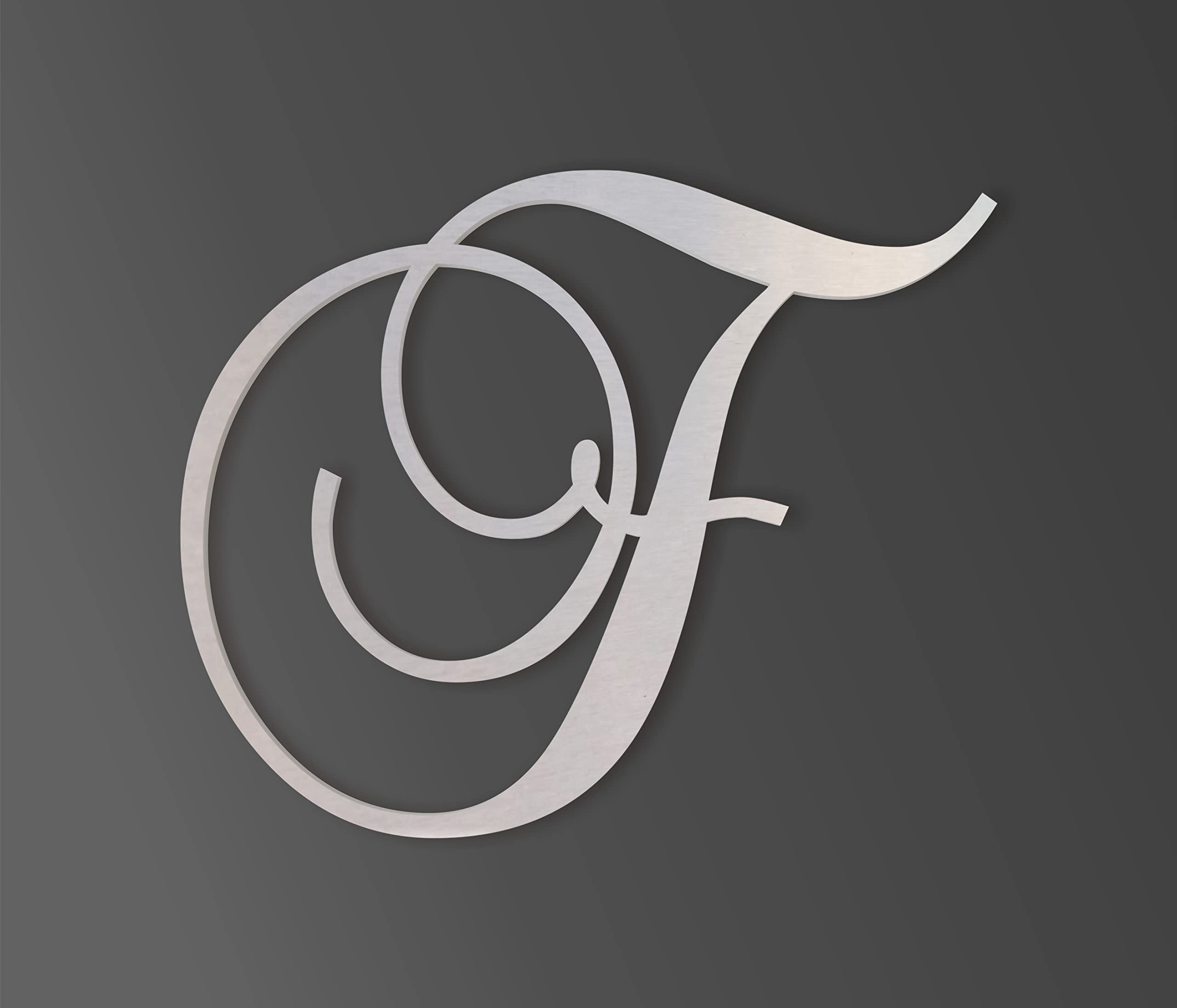 Amazon Metal Letter F Large Monogram Wall Hanging Cursive Indoor And Outdoor Use Home Kitchen