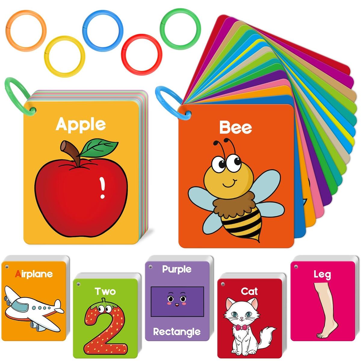 Amazon Torlam Toddler Flash Cards Baby Cognitive Flashcards For Kids Learning Alphabet Numbers Shapes Colors Animals First Words Body Parts Foods Preschool Kindergarten Activities Educational Toys Toys Games