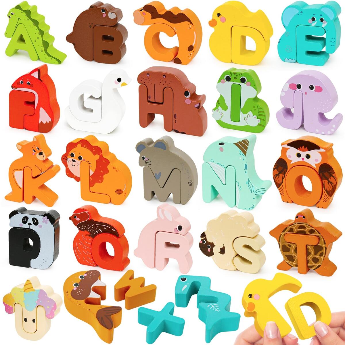 Amazon Wooden Alphabet Matching Game ABC Animal Puzzle Board For Toddlers Montessori Sorting Blocks Board Toy Preschool Jigsaw Puzzle For Early Learning Educational Gift For Kids Boys Girls Ages 3 5 Toys