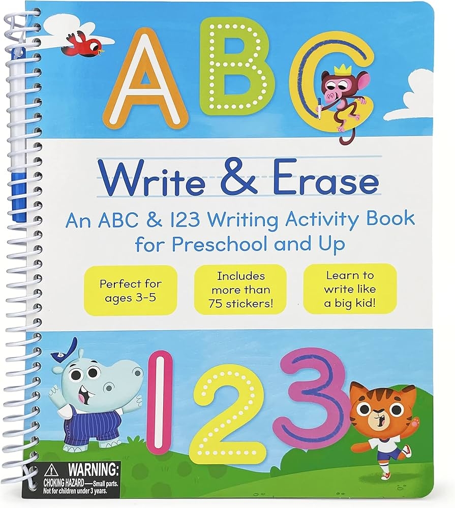 Amazon Write Erase ABC And 123 Wipe Clean Writing Tracing Workbook Skills For Preschool Kids And Up Ages 3 5 Includes Letter And Number Tracing Early Erase Marker Bonus