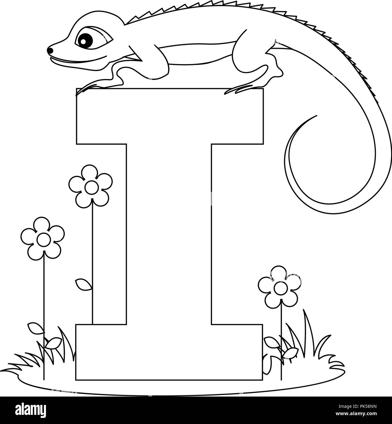 Animal Alphabet Coloring Book Illustration With Outlined Graphics To Color Stock Vector Image Art Alamy