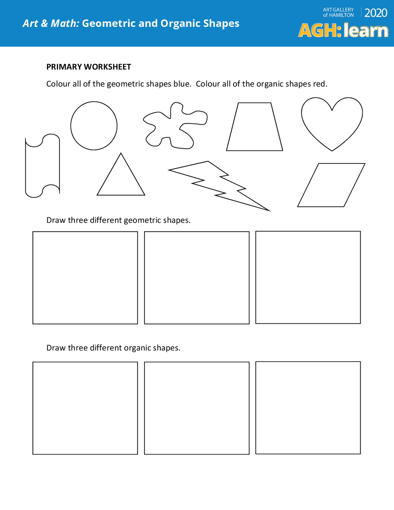 Art Math Geometric And Organic Shapes Exercises Art Docsity