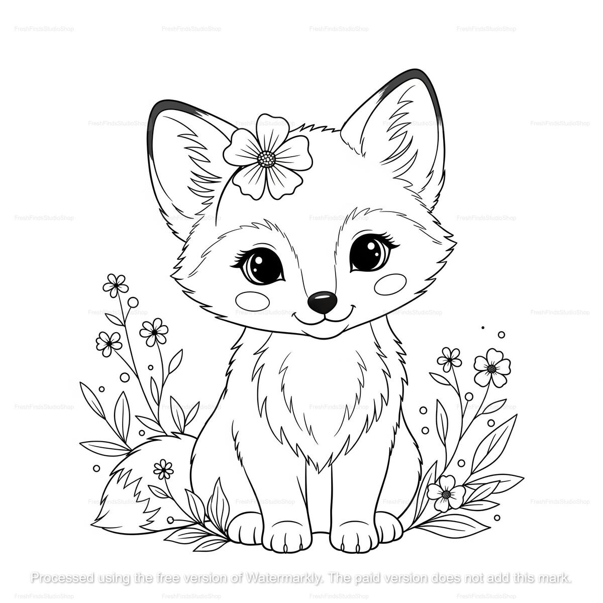 Baby Fox Coloring Page Woodland Animal Line Art Digital Download PNG Printable Etsy Baby Fox Coloring Page Woodland Animal Line Art Digital Download PNG Printable Etsy
